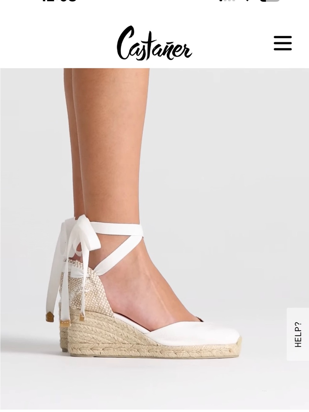 White Espadrille Wedge with Ankle Wrap